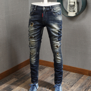 Pantalones informales de alta calidad personalizados para hombre, pantalones de chándal acampanados apilados con cintura elástica de retales para hombre - Product Image 4