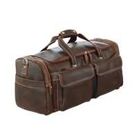 Sac à dos en cuir imperméable de haute qualité pour hommes avec compartiment de rangement pour chaussures, accessoires de voyage et de camping écologiques