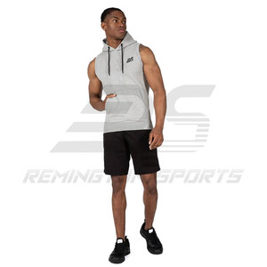 Sudaderas con capucha sin mangas para hombre de buena calidad a la venta sudaderas con capucha sin mangas para gimnasio lisas 2024 - Product Image 2