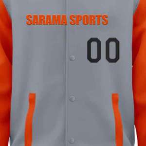 Chaqueta universitaria de béisbol personalizada para hombre, de lona, transpirable, para invierno, al por mayor, en blanco, estilo Letterman - Product Image 3