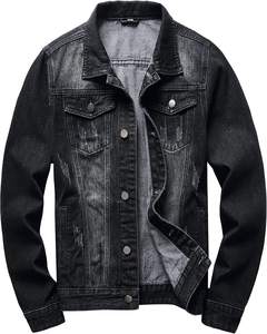Mens Elegant Embroidered Denim Jacket Coat Distressed <b>Vintage</b> Streetwear With <b>Y2k</b> Print Design Fashion-conscious - Product Image 1