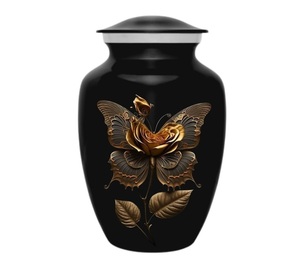 Urna de cremación para mascotas para cenizas Amante de las mascotas Urna de animales decorativa negra grande para cenizas sostiene hasta 200Lbs - Product Image 4