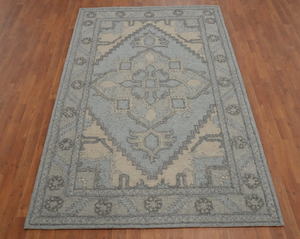 Tapis en laine noué à la main Oushak fait à la main, tapis vintage pour chambre à coucher, cuisine, chambre d'enfant, taille personnalisée 6x9, ensemble coloré pour la décoration de la maison - Product Image 4