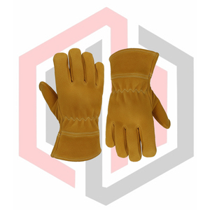 Guantes de Trabajo de Cuero Vacuno, Guantes de Seguridad Completos, Flexibles, Resistentes a Desgarros, Resistentes al Desgaste, Aislantes del Calor, Antiestáticos, Resistentes al Fuego - Product Image 4