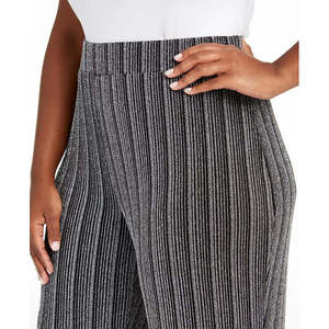 Pantaloni Larghi da Donna JM Collection Taglie Forti a Vita Alta Vestibilità Ampia Gamba Larga Stile Formale Neri Taglia XL (3X) - Product Image 3