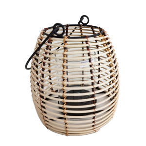 Lot de 2 lanternes en verre et métal avec poignée, lanterne marine de grande taille de couleur noire et naturelle pour la décoration de la maison et du mariage - Product Image 6