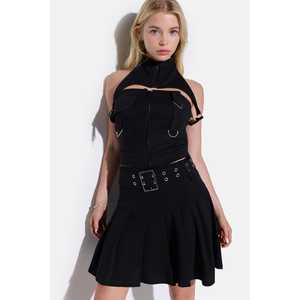 Chemisier court décontracté avec fermeture éclair et logo sur le devant - Product Image 3