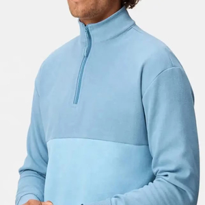 Sweat-shirt à col montant bleu clair pour homme, coupe classique, décontracté, pour l'automne, 100 % polyester, tissu éponge respirant - Product Image 6