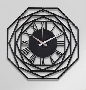Horloge murale élégante en métal avec finition dorée et noire utilisée pour la décoration de la maison et du bureau à bon prix - Product Image 5