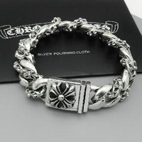 Bracelet unisexe en alliage avec chaîne croisée, style hip-hop, punk, rétro, mode européenne et américaine, finition chromée - Vente en gros BKG