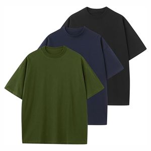 T-shirt à manches courtes de haute qualité respirant anti-rides Design personnalisé Style Hip Hop solide tricoté surdimensionné T-shirts pour hommes - Product Image 2