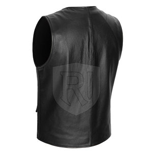 Chaleco de cuero sin mangas informal para hombre Ropa exterior de invierno transpirable-Moda al por mayor - Product Image 4