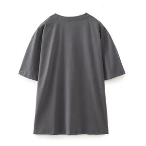 Moda elegante y transpirable mujeres sólido en blanco algodón Crop Tops camiseta mujer verano manga corta Camisetas - Product Image 2