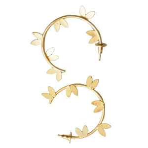 Pendientes bonitos de diseños únicos para mujer, aros de joyería hechos a mano chapados en oro de latón, fabricantes y proveedores de joyería nupcial mínima - Product Image 1