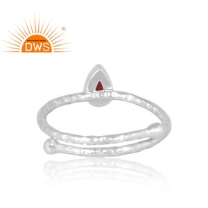 Best Selling 925 Sterling Selling Natural Garnet Gemstone Ring Custom Jewelry For Women Gift For Her - Product Image 2