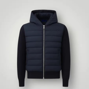 เสื้อแจ็คเก็ตฮู้ดดี้แบบสลิมฟิตสำหรับผู้ชาย ราคาโรงงาน ผลิตตามสั่ง สำหรับฤดูใบไม้ผลิและฤดูใบไม้ร่วง ให้ความอบอุ่นด้วยผ้าขนสัตว์บุใยดาวน์ด้านหน้าและแขนเสื้อ - Product Image 4