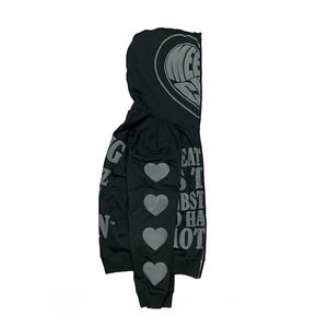 Sudadera con capucha Fabricantes Diseñador de moda Streetwear Cuarto Cremallera Negro Grueso Personalizado Puff Impresión Sudaderas con capucha para hombres - Product Image 4