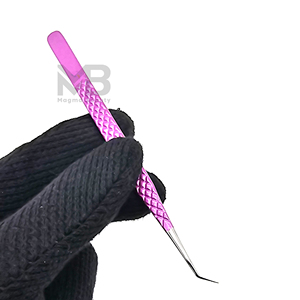 Puntas lisas recubiertas de Color a elección del cliente, pinzas de extensión de pestañas antimagnéticas de 10mm, acero inoxidable japonés personalizado - Product Image 6