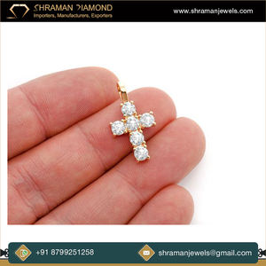 Collar de Moda con Cruz de Jesús, Chapado en Oro Sólido de 10K, con Diamantes Cultivados en Laboratorio, Estilo Bling, Colgante Religioso Cristiano, Joyería Fina - Product Image 3