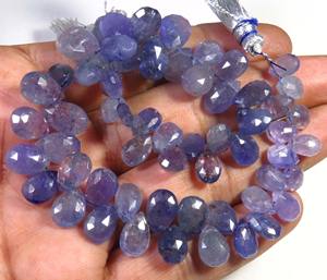 ลูกปัดลูกแพร์แบบเหลี่ยมเพชรพลอยแทนซาไนต์เกรดสูง9เกลียว8-14มม. พลอยแอฟริกันธรรมชาติคุณภาพสูง - Product Image 6