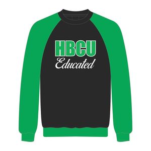 Sudadera de Manga Raglán Negra con Bordado Chenille de la Hermandad Griega Divine Nine, Ropa Personalizada para Estudiantes de HBCU - Product Image 2