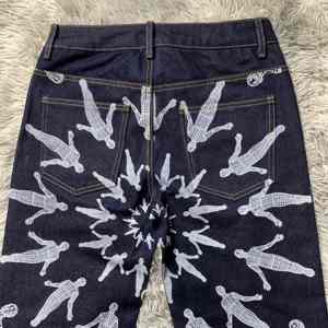 Jean pour homme personnalisé 100% coton, coupe droite, taille mi-haute, imperméable, coupe-vent, écologique, avec logo à la taille - Product Image 3