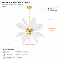 Lustre moderne en forme de fleur, art luxueux pour salon, villa, salle à manger, lumière d'ambiance décorative d'intérieur, luminaire suspendu LED à 18 têtes