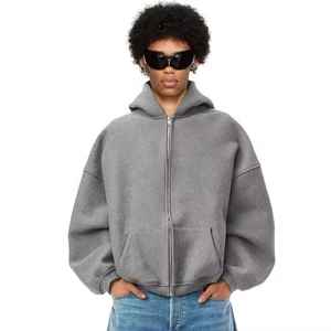 Sweat-shirts à logo brodé personnalisé, coupe ample, coton French Terry, unisexe, 500GSM, surdimensionné, de haute qualité, fabricant de sweat-shirts pour hommes - Product Image 2