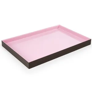 Hebat Modern buatan tangan serbaguna Glossy Pink persegi panjang pernis melayani nampan oleh Artex Thien Thanh