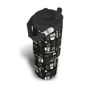 Gourde isotherme Star Wars 0,85 L en acier inoxydable avec poignée et paille rabattable, en matériau PC avec couvercle - Product Image 2