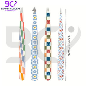 Pince à épiler en acier inoxydable à pointe inclinée à 25 degrés pour femmes, pour le façonnage et l'entretien des sourcils et des contours du visage - Product Image 2