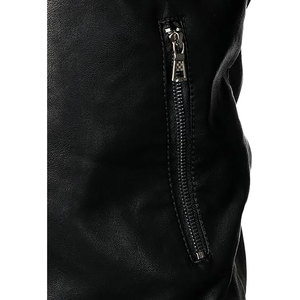 La última chaqueta de cuero suave para hombre con mangas largas y cierre de cremallera, ropa transpirable para carreras de motos - Product Image 4