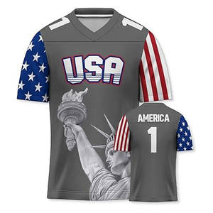 Conçu sur mesure maillot de football américain grande taille respirant évacuation de l'humidité et léger pour hommes été - Product Image 1