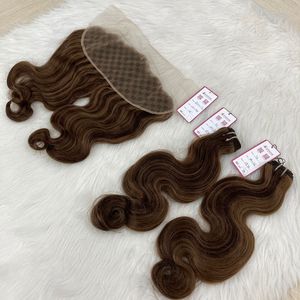 Top Luxury Quality Machine Weft Mix Color # 1A y # 3Q Remy Hair 20 pulgadas Water Wave 100% Remy Top en extensión de cabello - Product Image 1