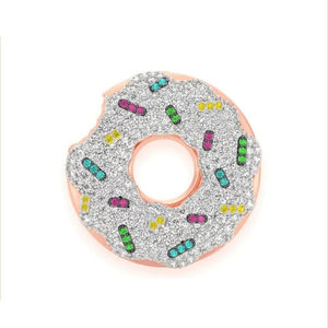 Colgante de Moissanita con Diseño de Donuts, Chapado en Oro de 14K y Rodio, Estilo Hip Hop, Joyería de Plata de Ley, Regalo para Fiestas, Micro, de la Mejor Calidad - Product Image 1