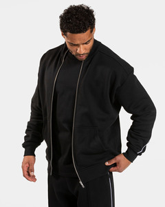 Nouveau design personnalisé, sweat à capuche et jogging noirs pour homme avec passepoil, ensemble de survêtement deux pièces respirant pour homme, streetwear, ensemble de survêtement pour homme - Product Image 3
