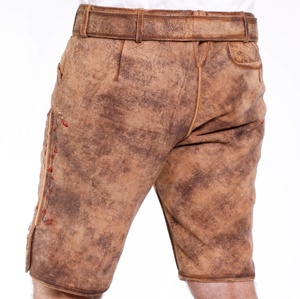 Shorts en cuir de haute qualité pour hommes, style club, été-automne, personnalisables, teinture unie - Product Image 4