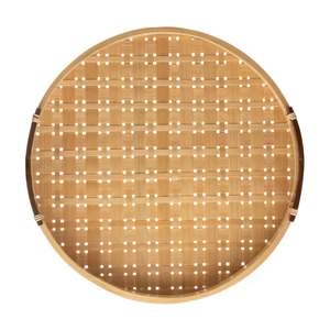 Plateau de nourriture tissé en bambou durable avec couvercle meilleur choix plateau de service en bambou tissé à la main pour le dîner - Product Image 2