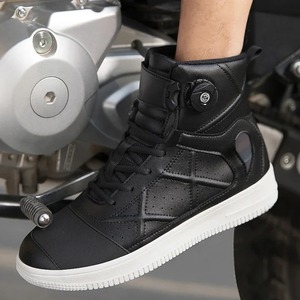 Chaussures de course de moto réfléchissantes pour hommes semelle en caoutchouc bottes anti-chute respirantes pour les cyclistes de route baskets de course décontractées avec changement de vitesse - Product Image 4