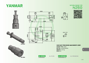 อะไหล่แท้ไต้หวันสำหรับเครื่องยนต์ดีเซล YANMAR N260 N260L-UN Z280 Z280-AEN ชุดลูกสูบและกระบอกสูบ - Product Image 2