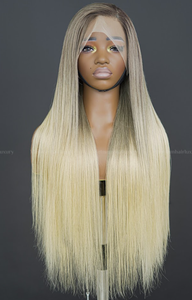 Extensiones de Cabello Remy Vietnamita de Alta Calidad 100% de Múltiples Donantes, Peluca Rubia Lisa con Trama Simple - Product Image 1