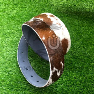 Natural Hair-On Cowhide Leather Belt for <b>Men</b> | Heavy Duty Eco-Friendly Western Alloy Buckle with <b>Animal</b> Print - Product Image 6