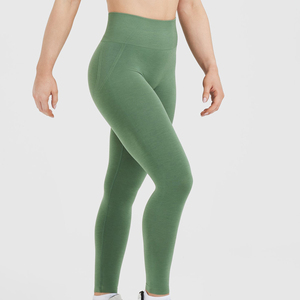 Leggings de gymnastique ODM/OEM pour femmes pantalons de yoga de sport sans couture respirants pour la course à pied fermeture à la taille élastique disponible à la vente - Product Image 3