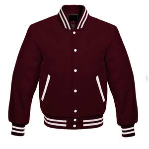 Veste universitaire en laine personnalisée: patchs en chenille, manches en cuir - Product Image 1