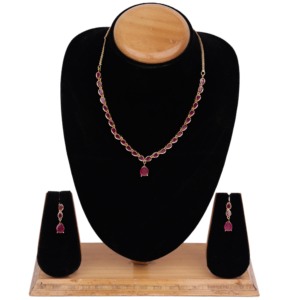 Colorstone Necklaces, Gold Plated, Fashion Necklaces, Traditional & <b>Wedding</b> <b>Gift</b> for Women, Brass, Chapado En Oro Oro Laminado - Product Image 1