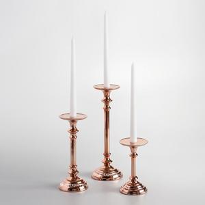 Ensemble de 3 bougeoirs en métal brillant or rose pour mariage, fête, décoration de la maison, bougeoir de table - Product Image 2