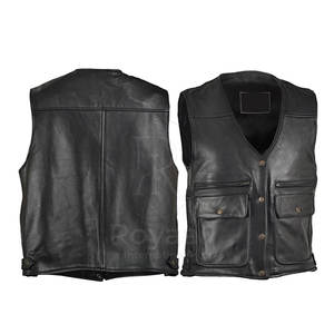 Gilet en cuir respirant de haute qualité, design de logo personnalisé, vêtements de mode, gilet en cuir pour hommes - Product Image 2
