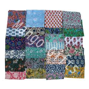 Lot de serviettes de table carrées en voile de coton 100% imprimé à la main indien, pour usage domestique - Vente en gros - Product Image 2