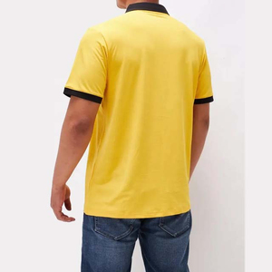 Vente en gros 220 GSM coton hommes pour polo nouveau design High Street Fashion avec impression de logo personnalisé motif jaune uni - Product Image 4