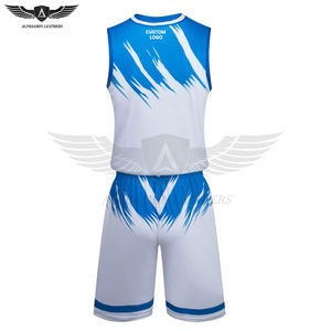 En bleu avec contraste de couleur blanche Taux de gros imprimé sublimé de la plus haute qualité Service OEM Uniforme de volley-ball pour hommes - Product Image 3